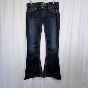 Silver Jeans Camden Rose Bell Jeans Dark Wash Flare Contrast‎ Stitch W30 L35